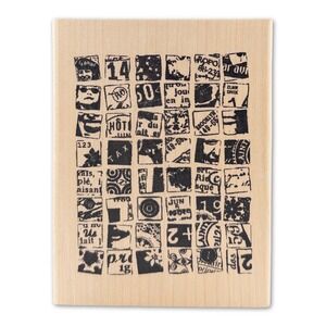 Inkadinkado Rubber Stamp Wooden Block Ephemera Background Texture Vintage Y2K